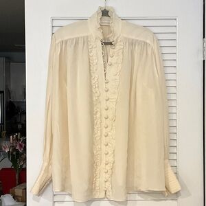 Zimmermann Silk Ruffled Button-Front Blouse